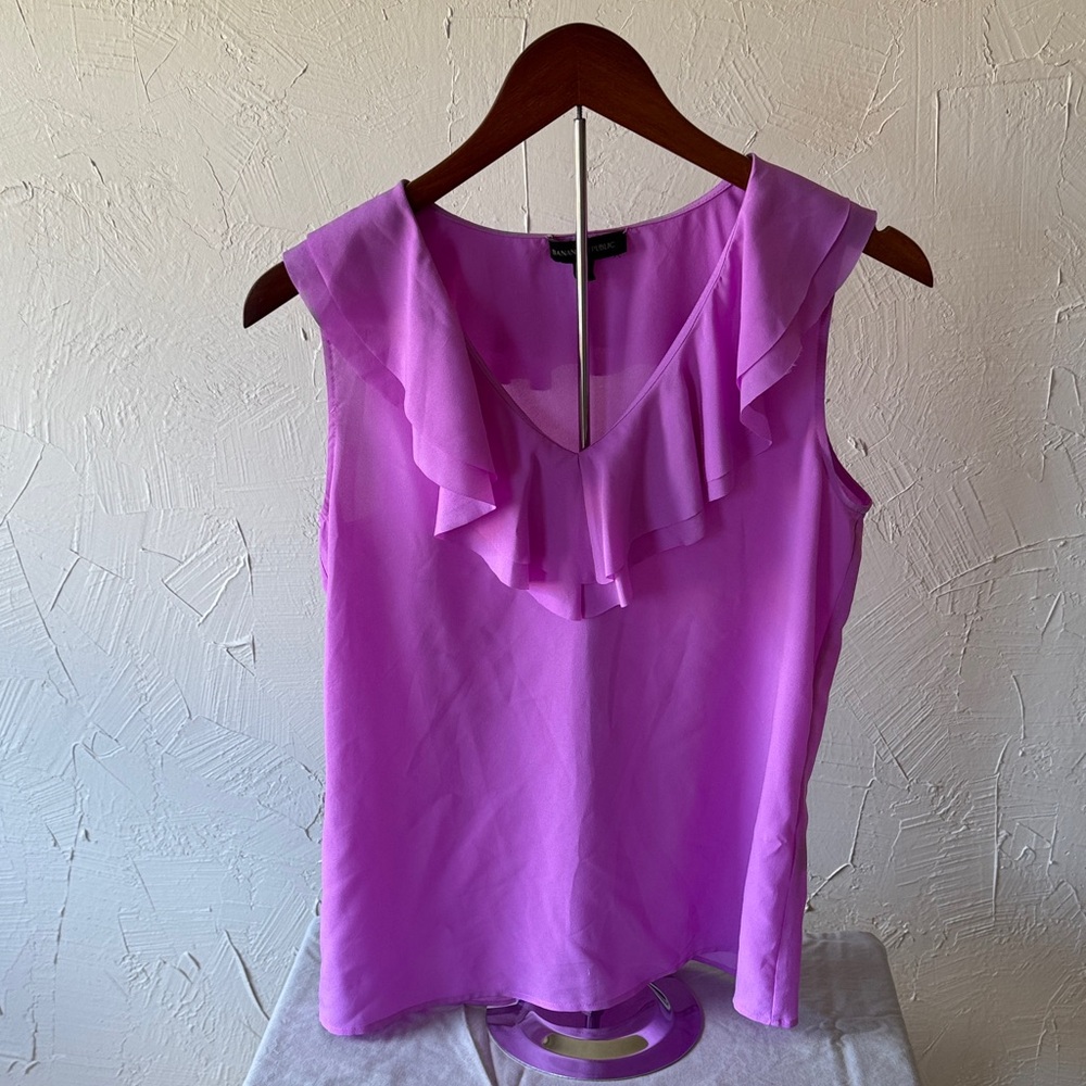 Banana Republic Lilac Ruffle Blouse
